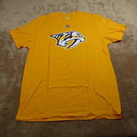 Nashville Predators Shirt Adult Extra Large Yellow White Hockey NHL Mens 5.30* Cover