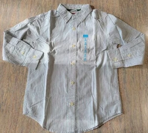 NEW The Children's Place Boys White Striped Long Sleeve Dress Shirt Small 5/6 - Picture 1 of 12