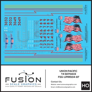 HO Scale Union Pacific EMD Tier 4 SD70ACE Locomotive Decal Set - Picture 1 of 1