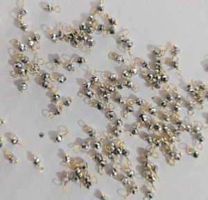 silver pyrite beads single wire jewelry making charms, beaded gold plated charms - Picture 1 of 4