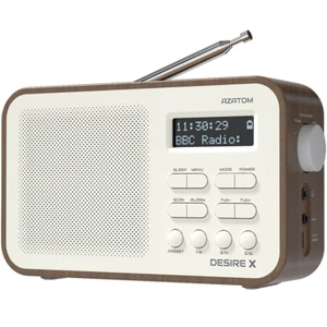 DAB+ DAB FM Radio Alarm Clock Speaker Portable Speaker Azatom Desire X Walnut - Picture 1 of 7