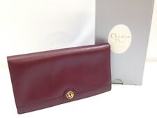 Auth Christian Dior purse Bill Compartment Leather Bordeaux 7L250280S"
