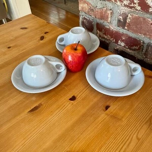 3 Sets of Vintage Buffalo Lune Blue Coffee Cups & Saucers - Picture 1 of 2
