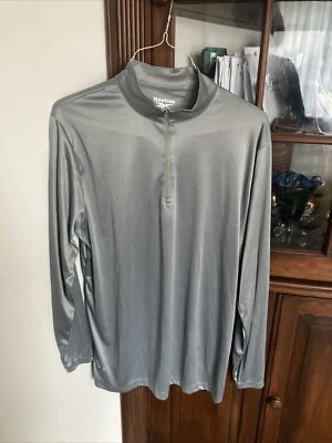 Camisa de manga larga Reebok para hombre con cremallera 1/4 - Grande - Gris - Correr y correr activos Foto 1 de 4