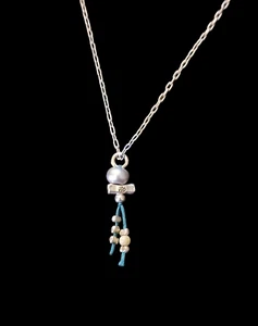 Chan Luu Retired Rare 925 Sterling Silver Natural Pearl Dainty Necklace 17" - Picture 1 of 8