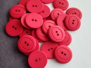12 Azalea Color  2-hole sew-through plastic buttons 22.5mm  - Picture 1 of 6