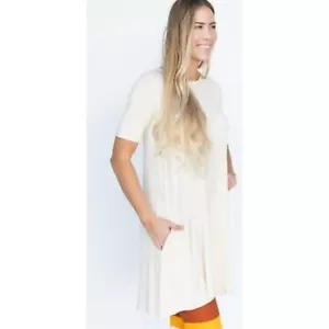 Abito tunica Agnes & Dora Swing bianco top con tasche casual comodo XL NUOVO CON ETICHETTE - Foto 1 di 7