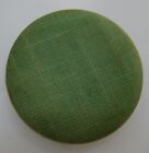 Vintage Large Green Woven Fabric Oil Cloth Button Metal Back Pad Shank 