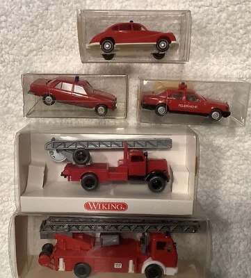 Lot Of  5 1980’s-90’s Wiking 1:87 Emergency Vehicles, Mint In Box - Image 1 of 4