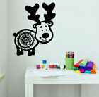 Wall Vinyl Decal Animals Symbol Funny Deer With Horns (N1038)