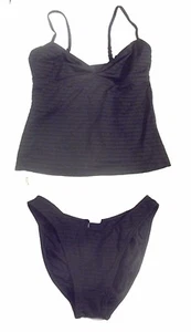 Sunsets Aruba Stripe Black Cropped Tankini Swimsuit NWT$90 Size S Top/M Bot   - Picture 1 of 5