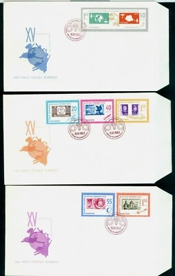 1963 Laika,Space Dog,UPU,Gagarin,Airplane,Posthorn,Stamp Day,Romania,Mi.2189,FDC - Image 1 of 2