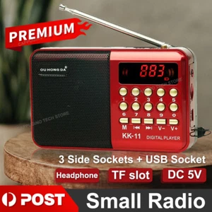 Small Radio Stereo MP3 Player Earphone Jack Portable Multimedia Speaker with USB - Picture 1 of 8