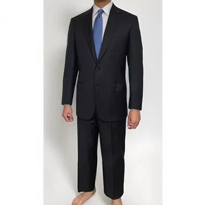 BRIONI PARLAMENTO/SIGMA Charcoal Two-Piece 100% Wool Two-Button Twill Suit 42L - Picture 1 of 8