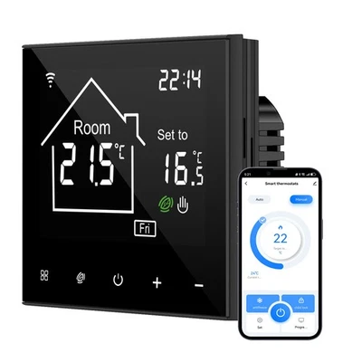 1-10x WiFi Thermostat Digital WLAN Raumthermostat Fußbodenheizung Schwarz/Weiß - Bild 1 von 4