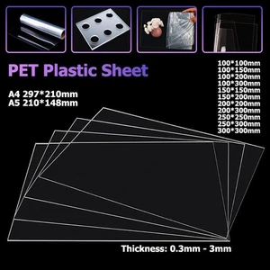 Transparent PET Kunststoffplatte Rolle Folie Kunststoff Platten Stärke 0,3mm-3mm - Picture 1 of 9