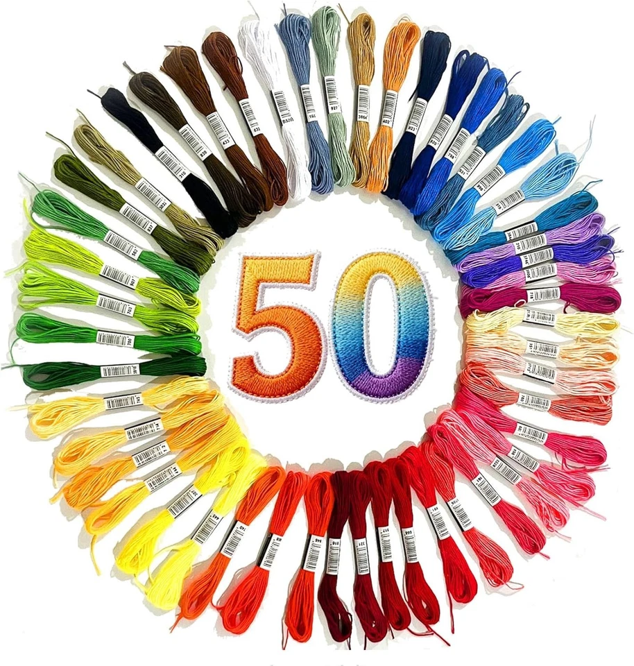 50 SKEINS Embroidery Floss Set Including Cross Stitch Threads - Image 1 of 4