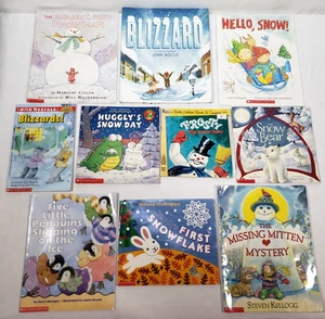 Kids Books About Winter Lot of 10 Snowman January Snow Classroom Teacher Library - Picture 1 of 11