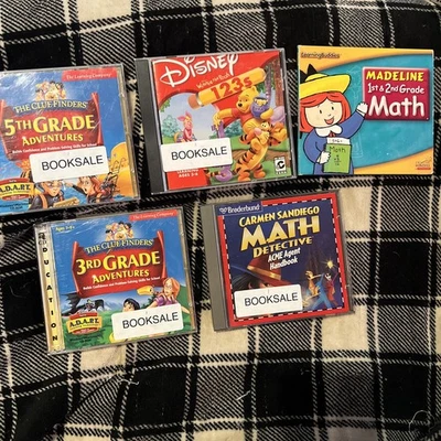 VTG LOT Of 5 PC Children's Learning Games CD ROM Disney Madeline Carmen Sandiego - Image 1 of 4