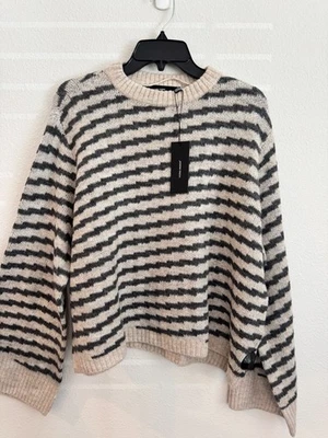 Vero Moda Sweater Women's Striped Wide Sleeve Size Large NWT - Image 1 of 4