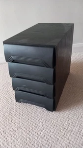 Vintage 1980s Black Ash Audio Cassette Storage Drawer Unit - Picture 1 of 3