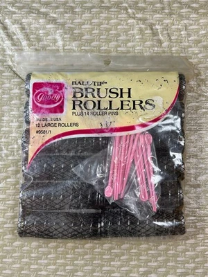 Rodillos de cepillo Goody Ball Tip 1977 vintage 12 pelos grandes 9581/1 sellados más pasadores Foto 1 de 4