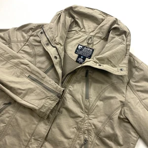 Kuhl Projekt Lena Jacke Damen XL beige durchgehender Reißverschluss Kapuze Baumwollmischung khaki - Bild 1 von 20