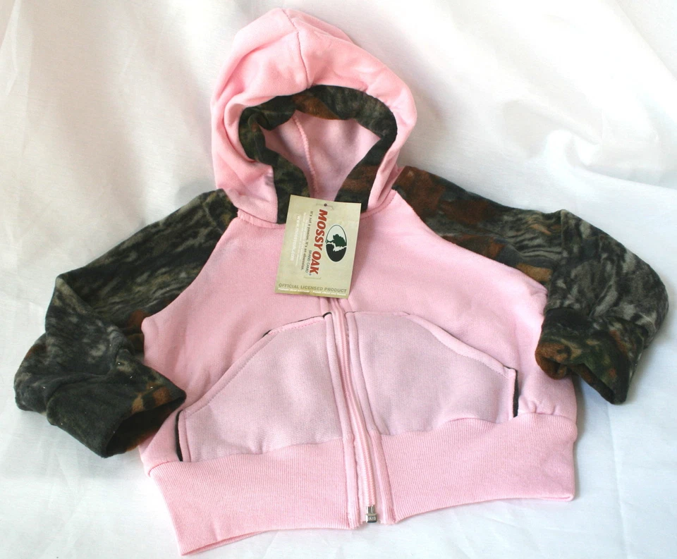 Mossy Oak Camo Pink Baby Toddler Sweatshirt Jacket, Camouflage Hooded  - Image 1 of 1