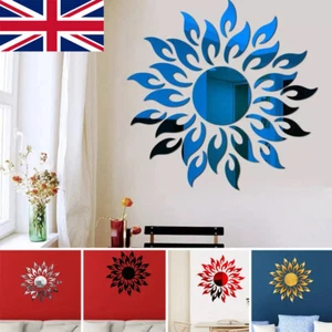 3D Mirror Sun Art Removable Wall Sticker Acrylic Mural Decal Home Room Decor DIY - Picture 1 of 15