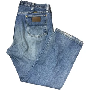 Vintage Wrangler George Strait Cowboy Cut Blue Denim Jeans Etikett 36x26 Western (35x26) - Bild 1 von 11