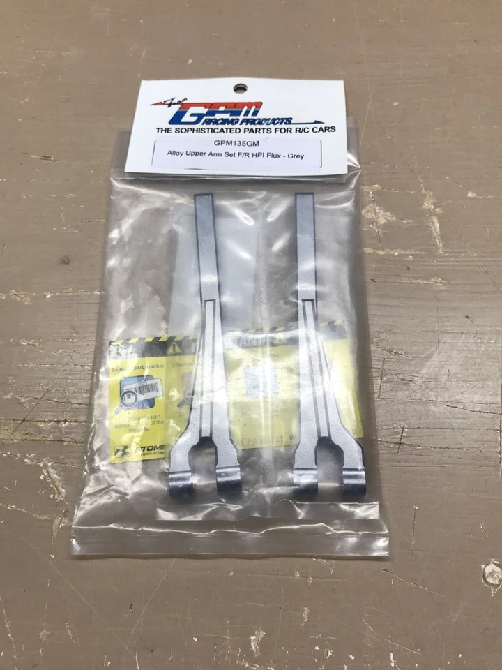 GPM Racing Alloy Upper Arm Set for 1:8 HPI Flux Gpm135gm Grey NEW - Image 1 of 4