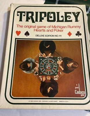 Juego de cartas de póker de colección Tripoley Vinyl Mat SOLO 26x25 Cadaco Hearts Rummy años 60 Foto 1 de 4