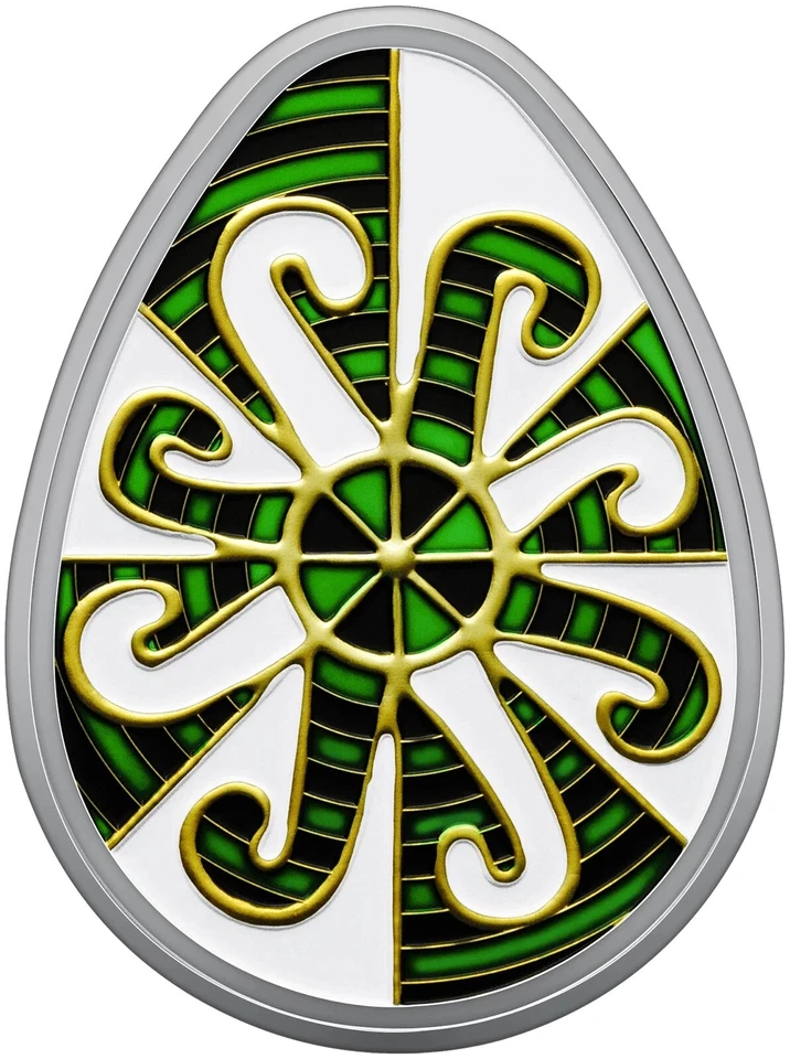 10 Hryven "Easter Joy. The Pysanka" (Silver 999.9, 1 oz) -  2025 - Image 1 of 4