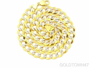 Cadena Cubana Sólida para Hombre en Oro Amarillo y Blanco 14k 3mm - Imagen 1 de 5