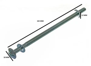 Confezione Da 6 Viti Per Tetto A Testa Croce + Dadi Quadrati ZP 8MM X 180MM - Picture 1 of 1