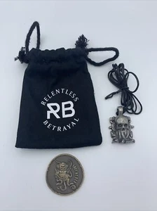 Kraken Halskette unerbittlicher Verrat Edelstahl Zinn mit Münze - Bild 1 von 7