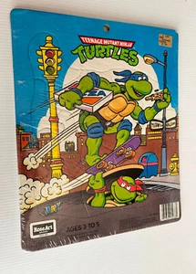TEENAGE MUTANT NINJA TURTLES Rahmenpuzzle (1989 Rose Art) -- VERSIEGELT (B) Vintage - Bild 1 von 2