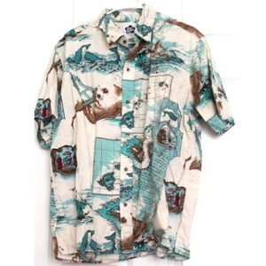 NWOT Rare Hilo Hattie Hawaiian Aloha Shirt Men's XL Anchor Compass - Picture 1 of 8