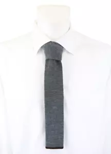 CHESTER TAILOR BROWNS Tie Men's 134 X 6.5 CM Square Wool Knitted Patterned - Picture 1 of 10