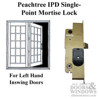 Peachtree French Door Mortise Lock Left Hand Inswing Mortise Lock