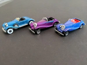 Hot Wheels Mercedes 540 k 1982 lote de 3 - azul y púrpura, excelente estado - Imagen 1 de 8