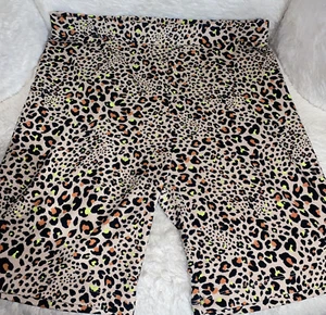 American Eagle Pull On Cheetah Print Biker Shorts Medium High Rise EUC! - Picture 1 of 8
