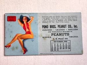 Blotter publicitario Pinup Girl de octubre de 1939 - The Open Season - Earl Moran - Imagen 1 de 3