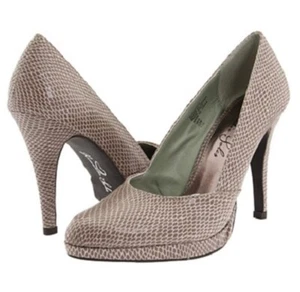 Zapatos de tacón alto plataforma gris beige serpiente suela romántica para mujer talla 8,5 - Imagen 1 de 4