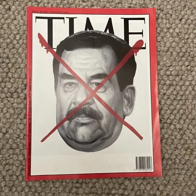 Time Magazine April 2003 Saddam Hussein Red X Iraq Bush Gulf War - NO LABEL VG - Image 1 of 2