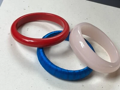 Lote de brazalete envuelto en plástico rojo blanco y tela azul - 2,5 pulgadas acro Foto 1 de 4