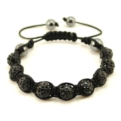 SPARKLING CRYSTAL BEAD BRACELET 10mm Shamballa Style Pave Disco Ball Hip Hop NEW - Image 1 of 4