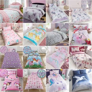 SET COPRIPIUMONE UNICORNO BIANCHERIA DA LETTO BAMBINI - JUNIOR, SINGOLO, DOPPIO & KING - Foto 1 di 54