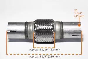 Für Mercedes Uni Flexrohr Flexstück Flammrohr Hosenrohr Auspuff 45x100 / 210MM - Bild 1 von 3