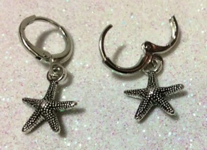 ORECCHINI EARRINGS UOMO DONNA CERCHI CIONDOLO STELLA MARINA STARFISH UNISEX - Picture 1 of 1